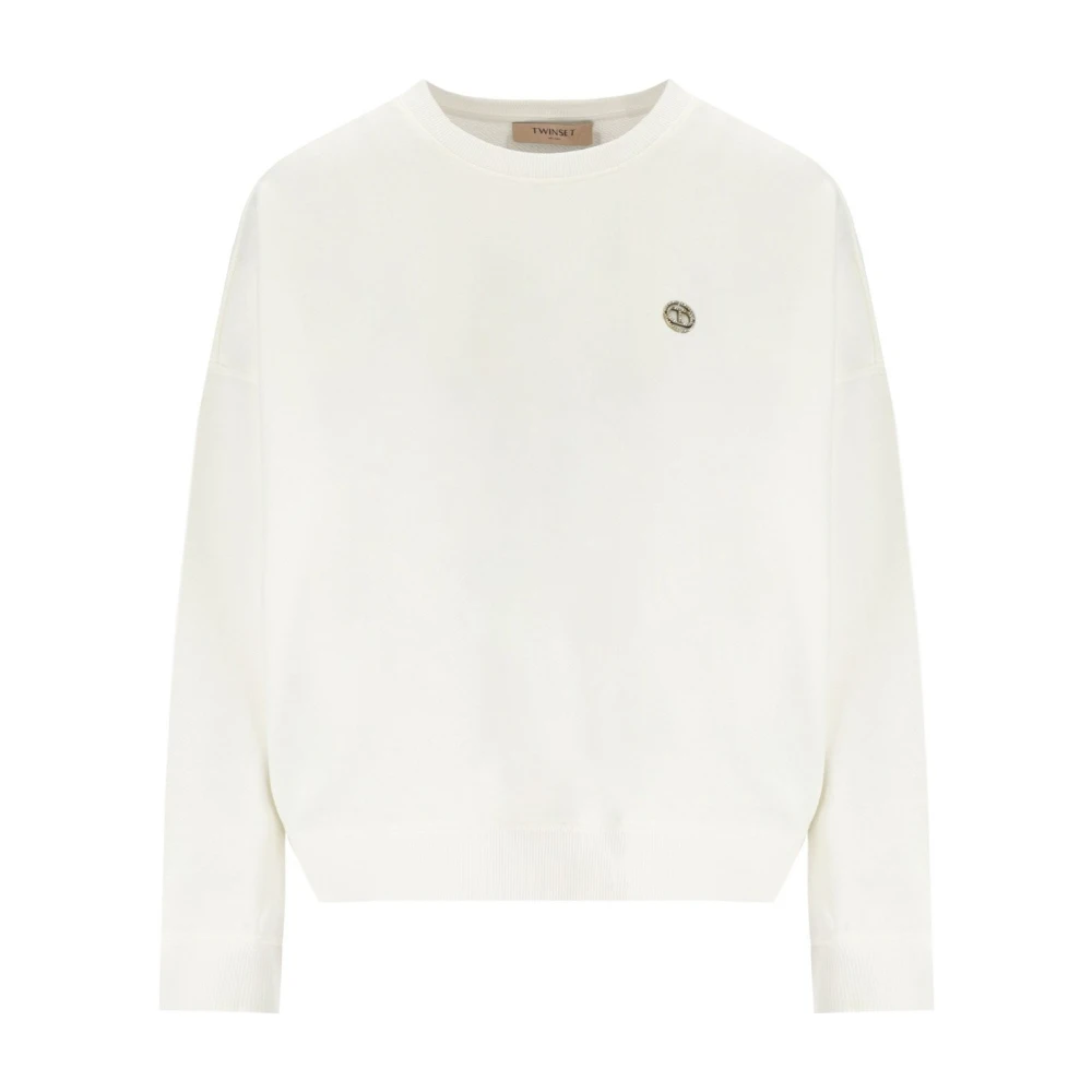 Twinset Off-White Logo Sweatshirt White, Dam