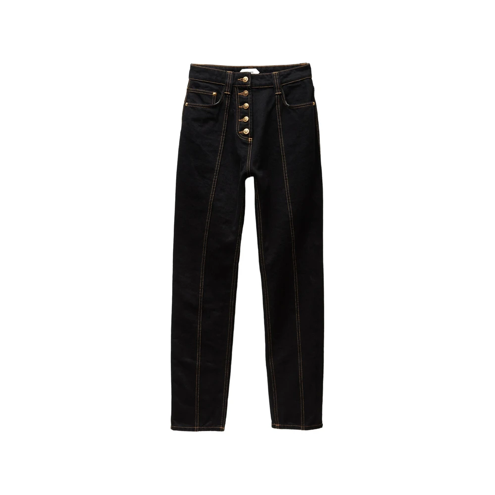 Versace , Straight Fit Jeans, Female, Black, W28, High Waist Straight Jeans