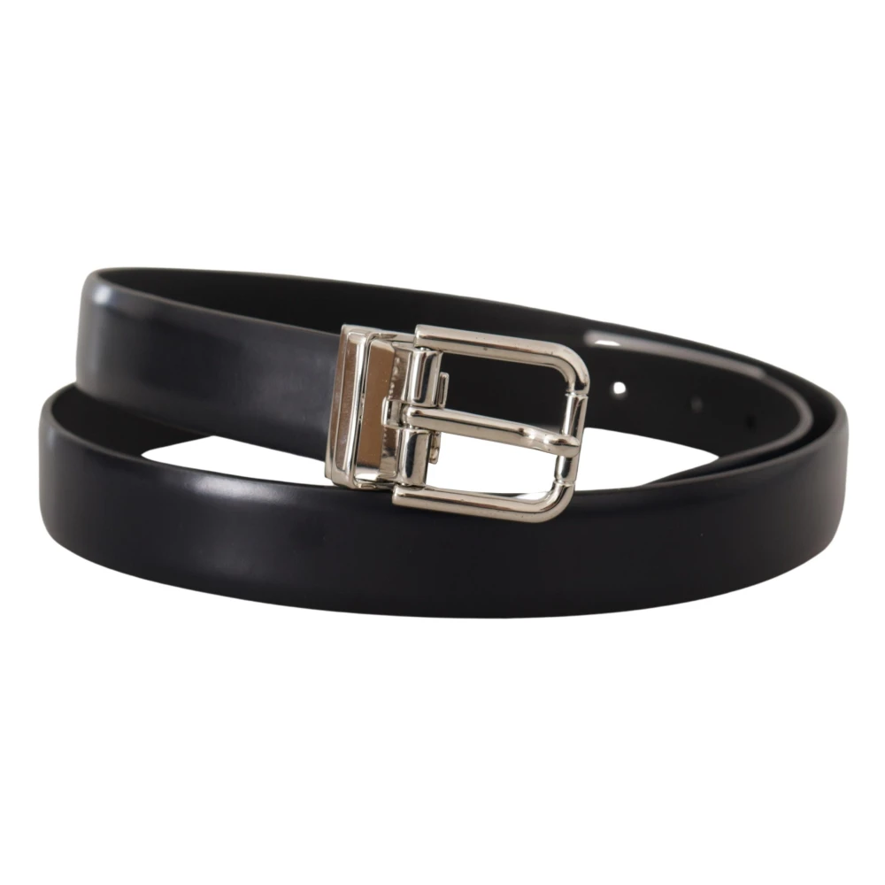Dolce & Gabbana Zwart Kalfsleren Klassiek Logo Riem Black Heren