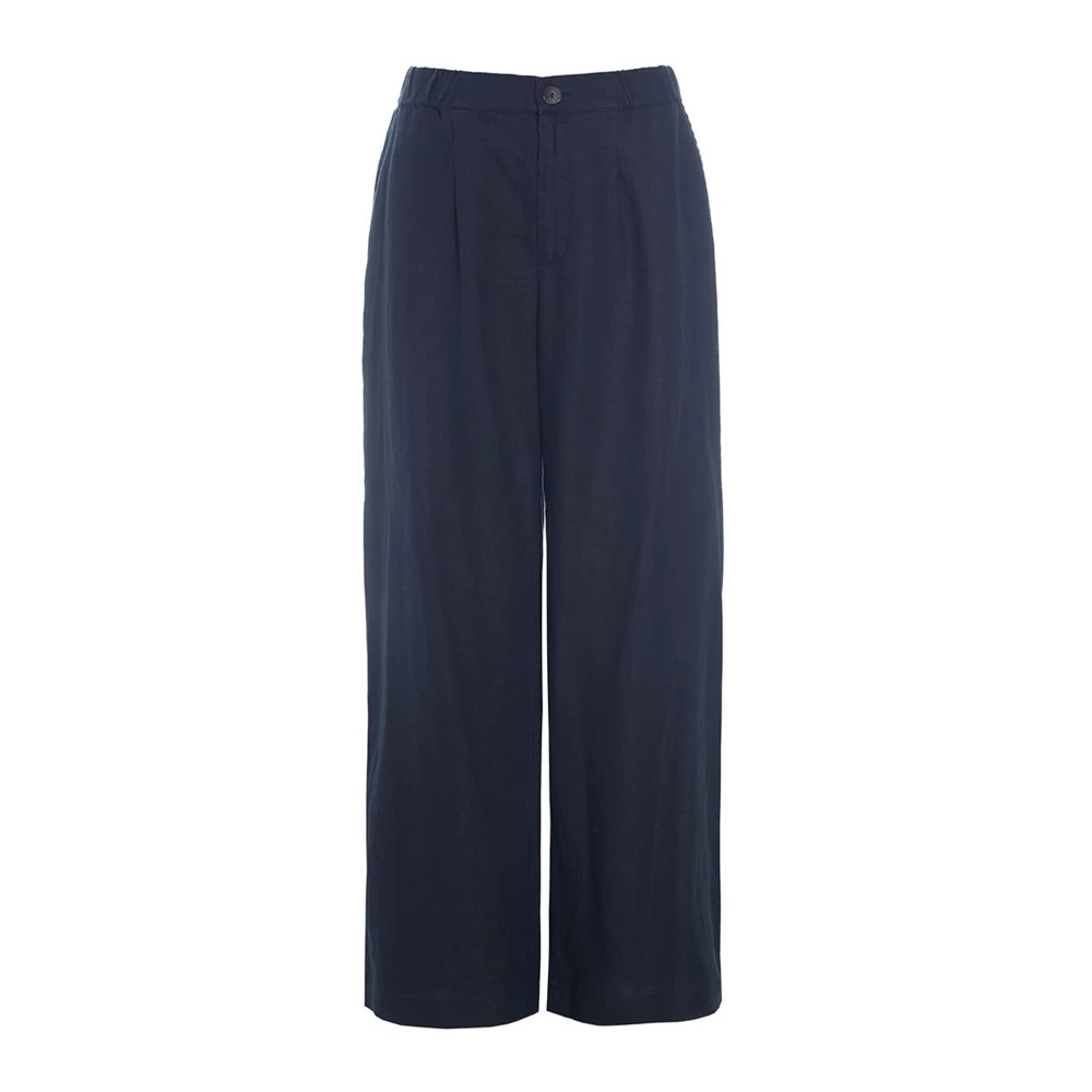 Bitte Kai Rand Donker Middernacht Linnen Broek Losse Pasvorm Blue Dames