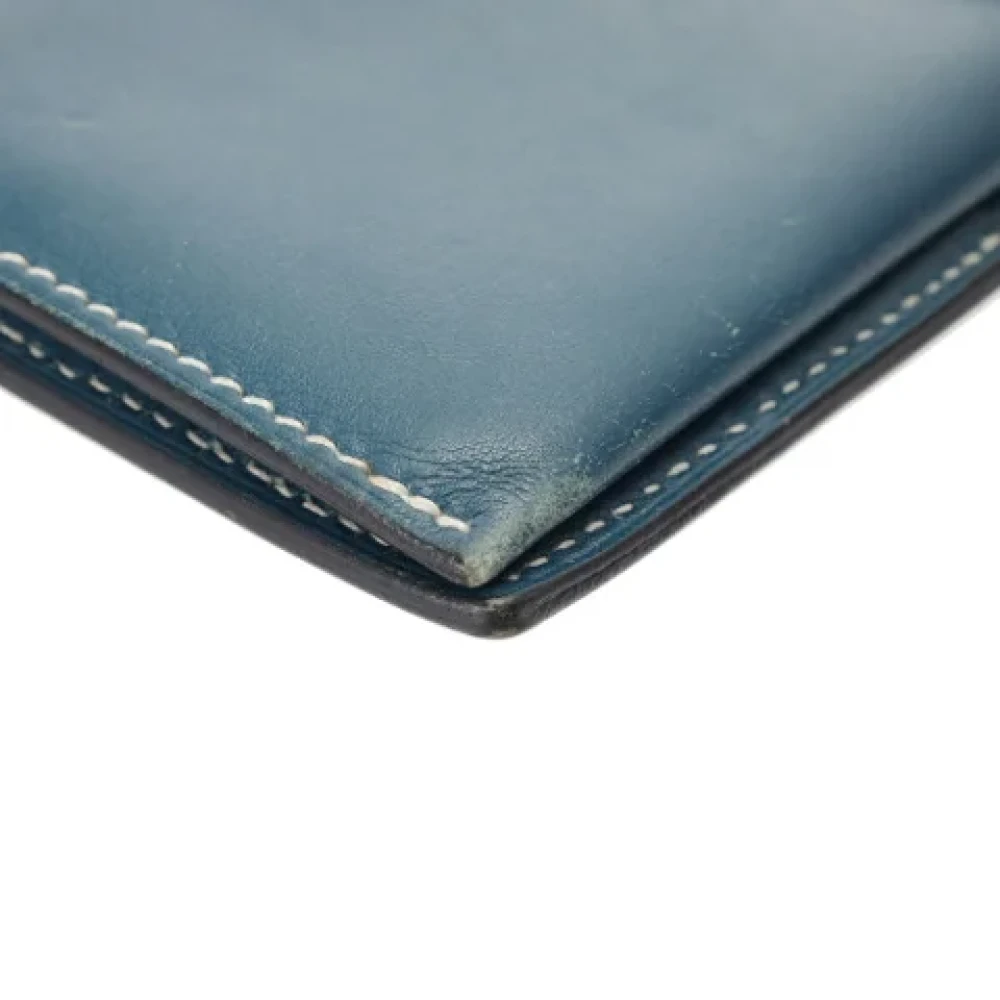 Hermès Vintage Pre-owned Leather wallets Blue Dames