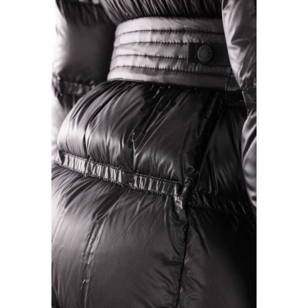 Moncler Zwarte Grenoble Jassen met Afneembare Bontkraag Black Dames