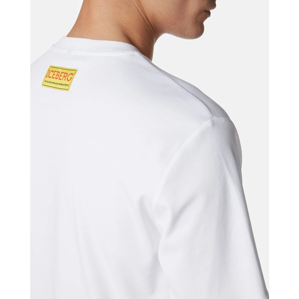 Iceberg Wit Regular Fit T-shirt van Interlock-stof White Heren