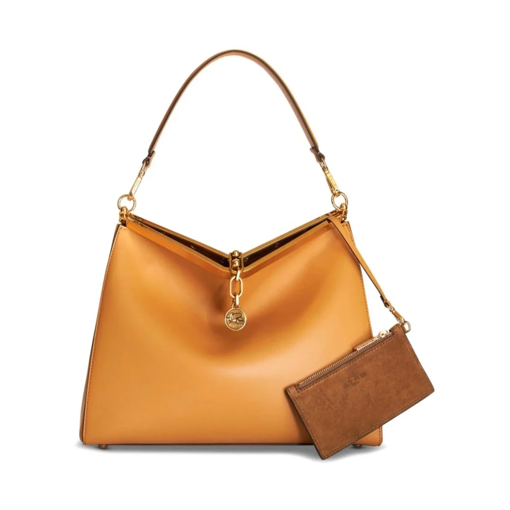 ETRO Bruin Leren Grote Tas met Metalen Sluiting Brown Dames