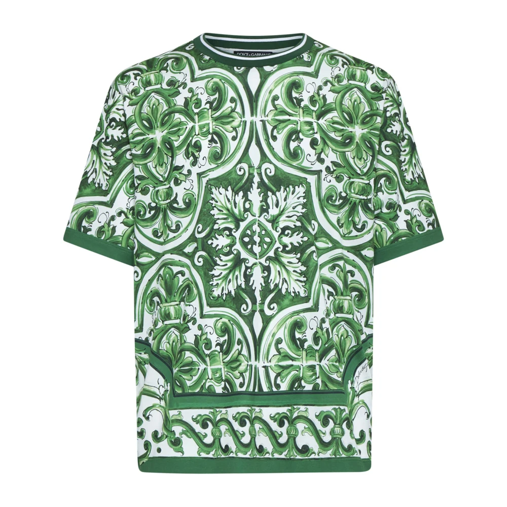 Dolce & Gabbana Stijlvolle T-shirts en Polos Green Heren