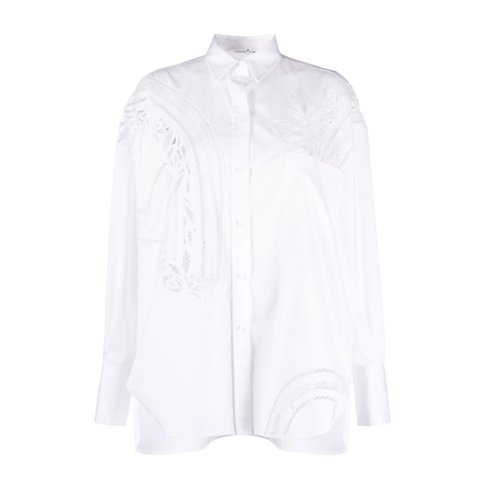 Ermanno Scervino Bright White Ottico Shirt White Dames