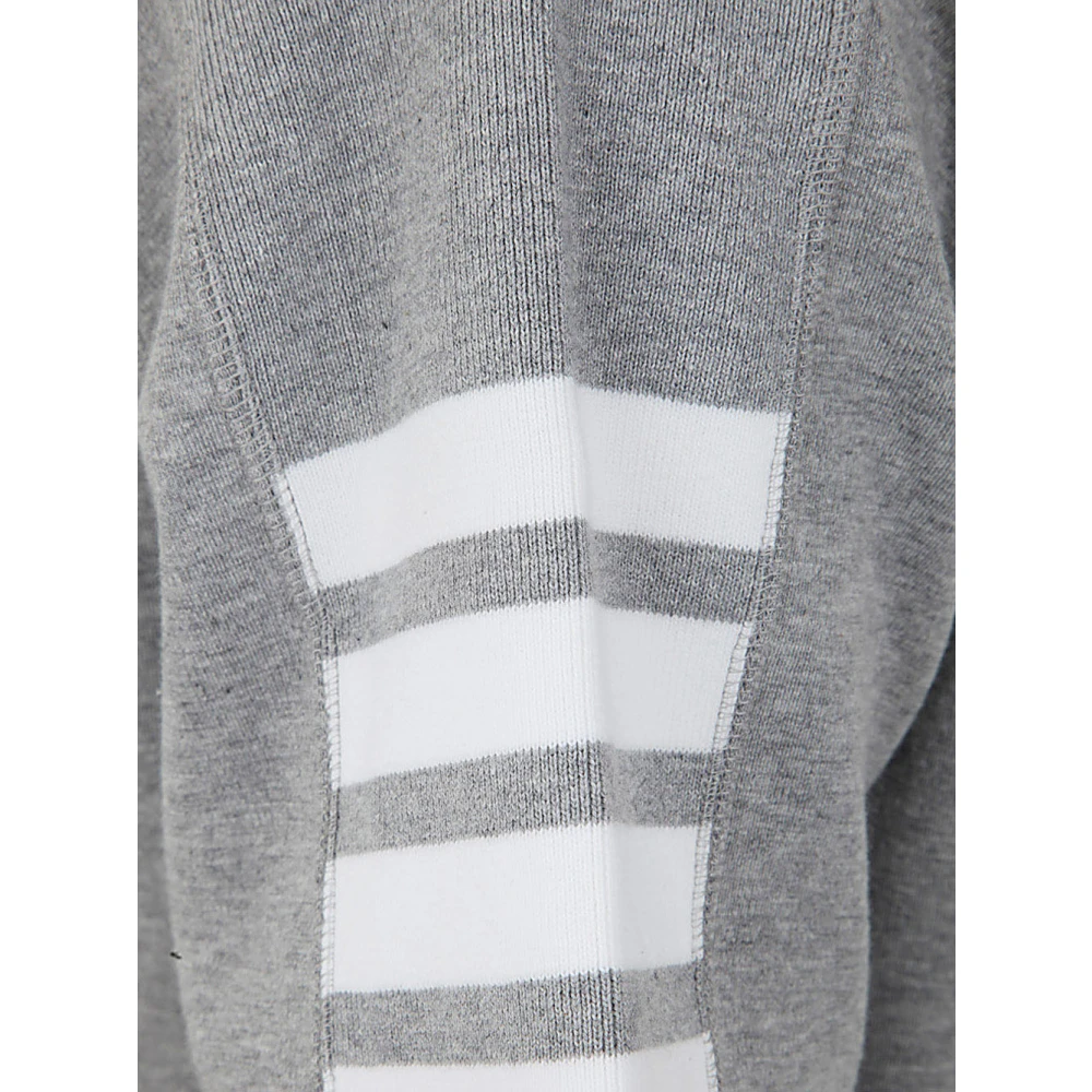 Thom Browne Milano Cotton 4 Bar Stripe T-shirt Gray Heren