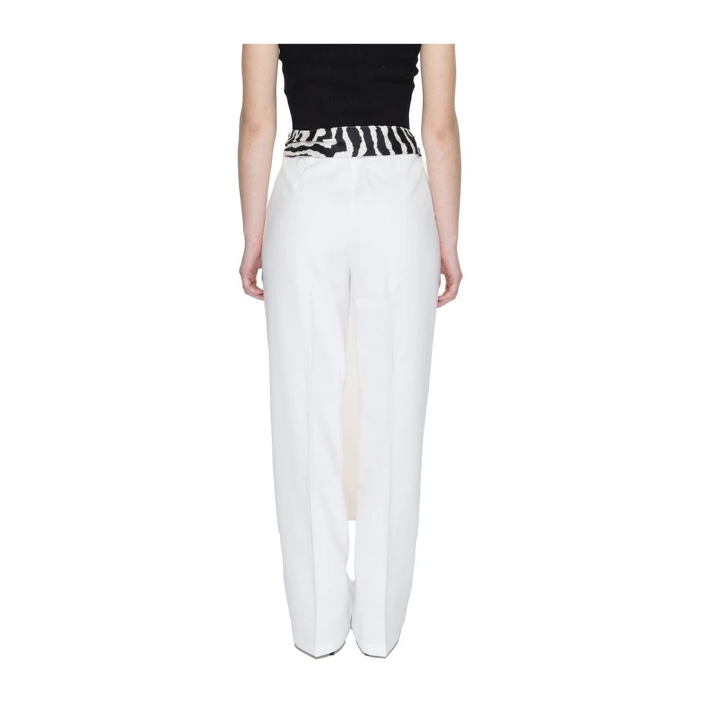 Only Bootcut Polyester Broek met Elastaan White Dames