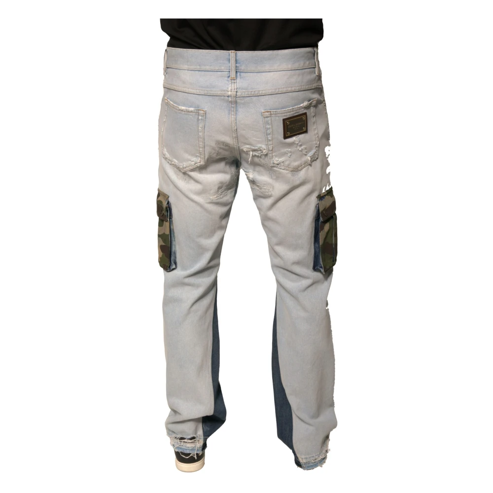 Dolce & Gabbana Cargo Denim Jeans met ritssluiting Blue Heren