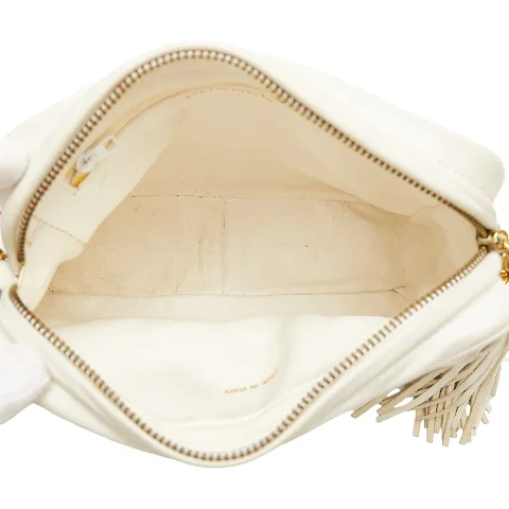 Chanel Vintage Pre-owned Leather crossbody-bags White Dames