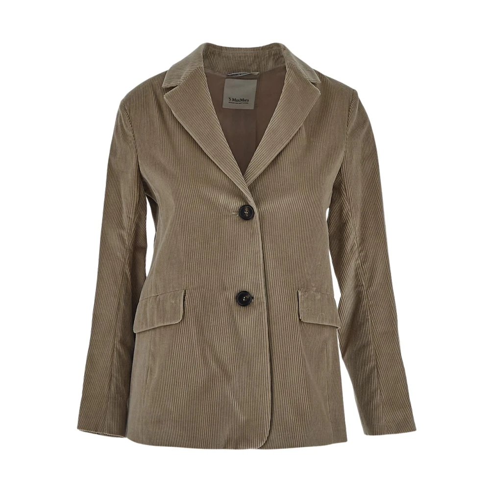 Max Mara Katoenen Vania Jas Beige Dames