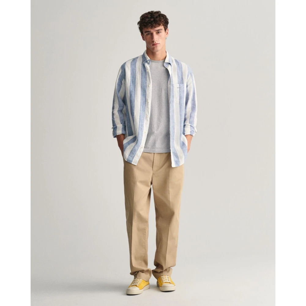 Gant Gestreept Linnen Overhemd Multicolor Heren