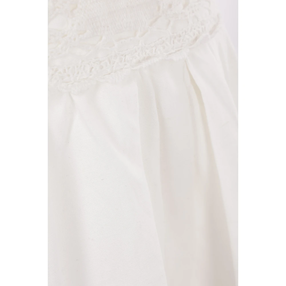 Isabel Marant Étoile Witte Geplooide Rok met Kantdetails White Dames