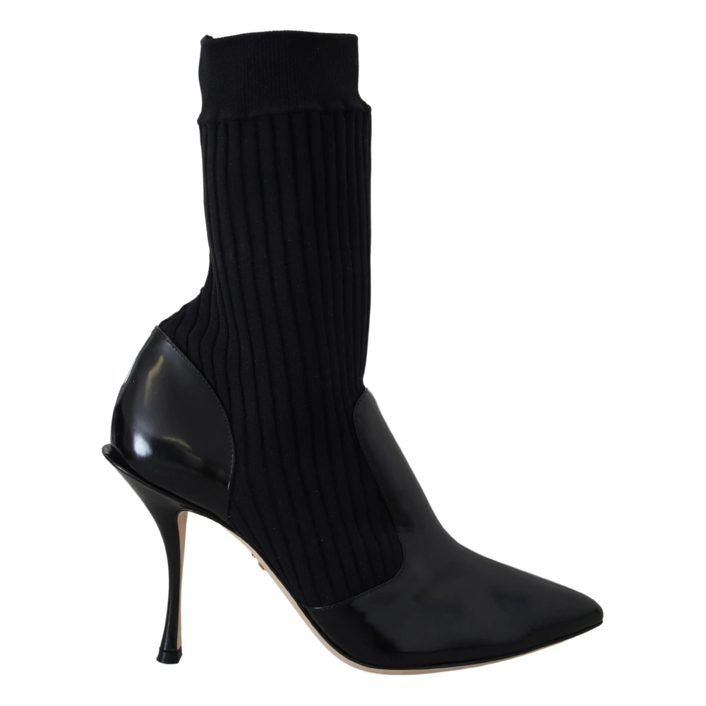 Dolce & Gabbana Vrouw Zwart Schoenen Dames, 37 Eu, Leer, Heeled Boots