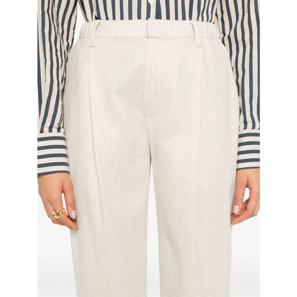 BRUNELLO CUCINELLI Beige Broek Aw24 Damesmode Beige Dames