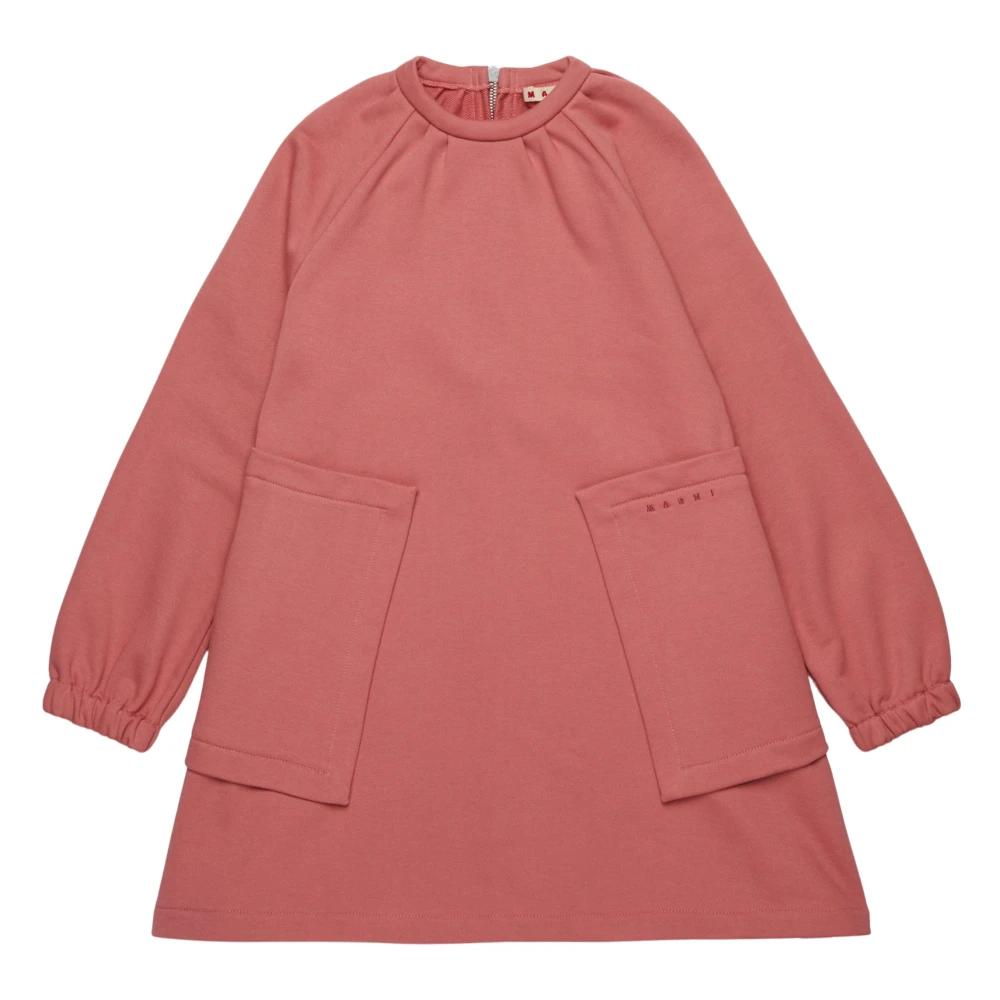 Marni Girls Pink Dresses, 8 Y, Big Pocket Jumper Dress