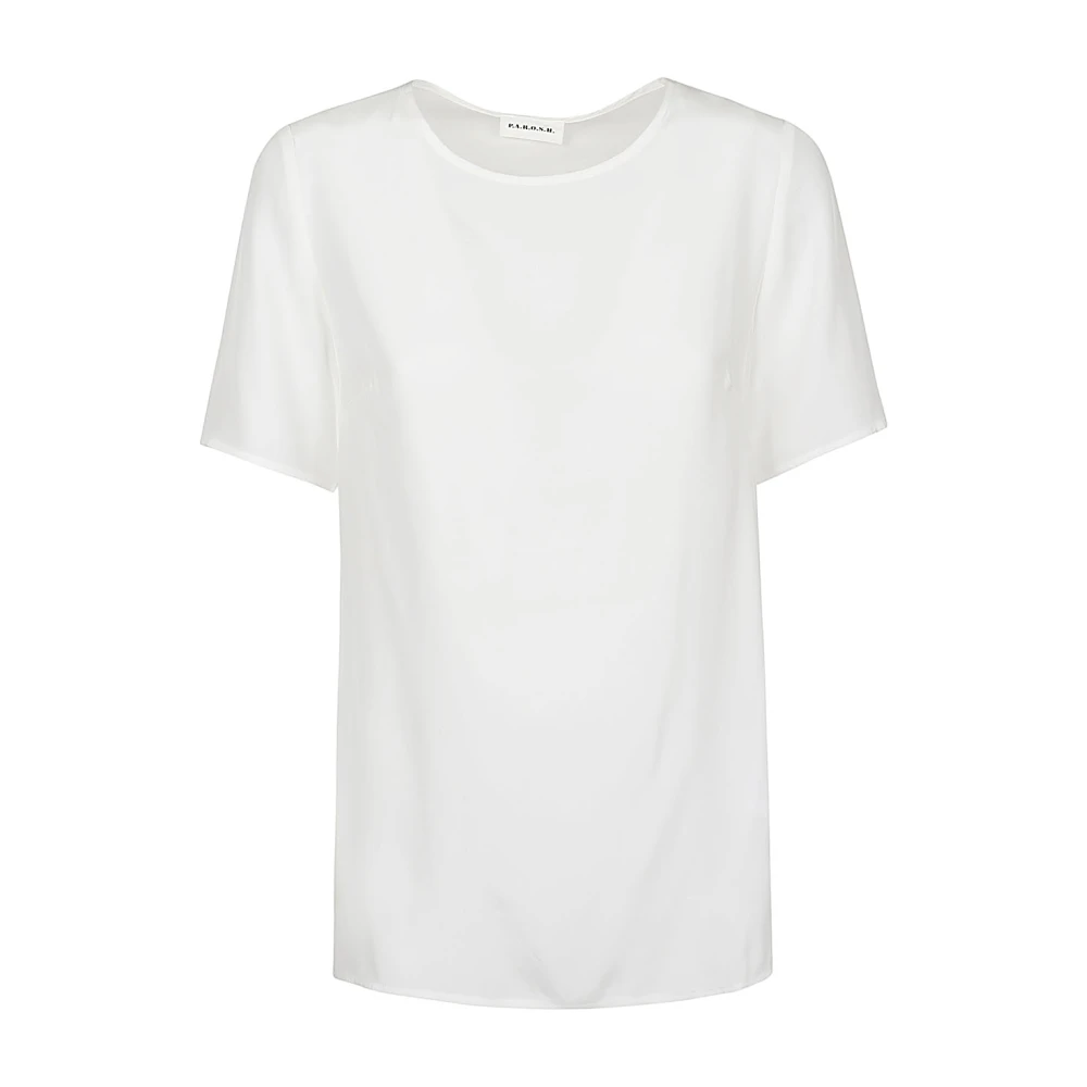 P.a.r.o.s.h. Mouwloze Crew Neck Top Room Beige Dames