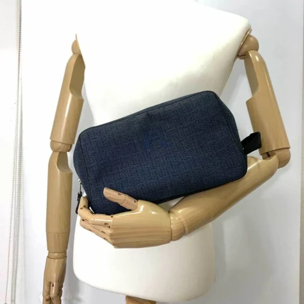 Hermès Vintage Pre-owned Fabric clutches Blue Dames