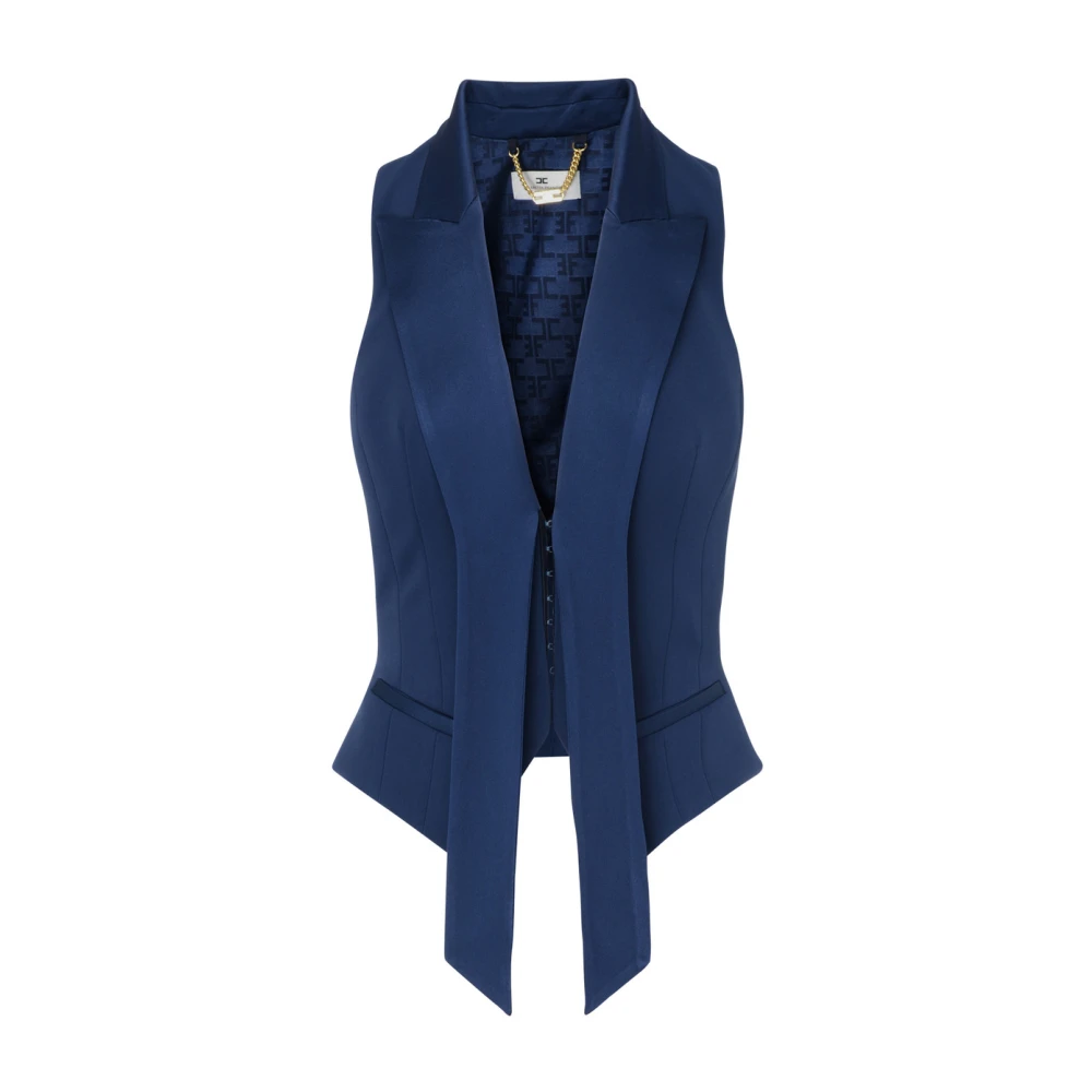 Elisabetta Franchi Blauw Vest Gl00251E2-Dc8 Blue Dames