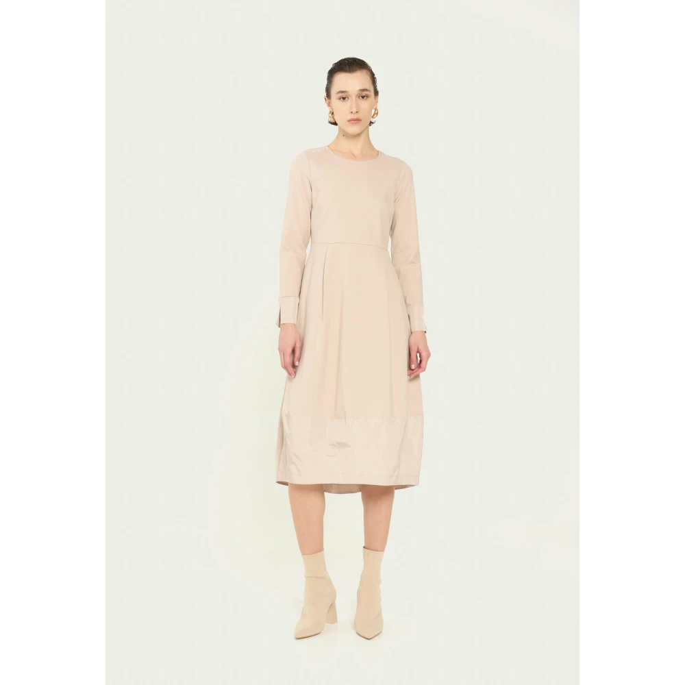 Vicario Cinque Ballon Rok Jurk met Zakken Beige Dames