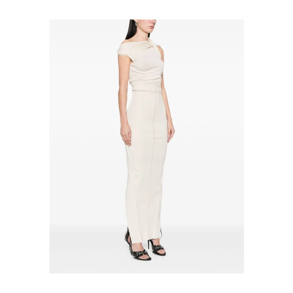 Rick Owens Pillar Lange Rok Beige Dames
