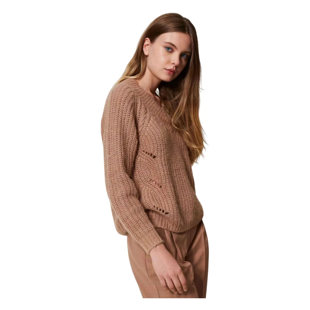 Twinset Gebreide Trui Collectie Actitude Brown Dames