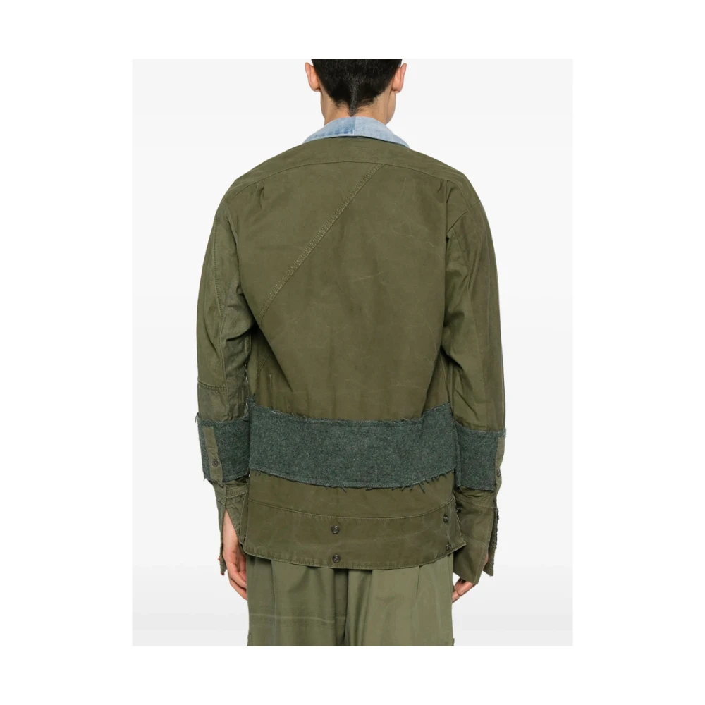 Greg Lauren Olijfgroen Open Voorkant Jas Green Heren