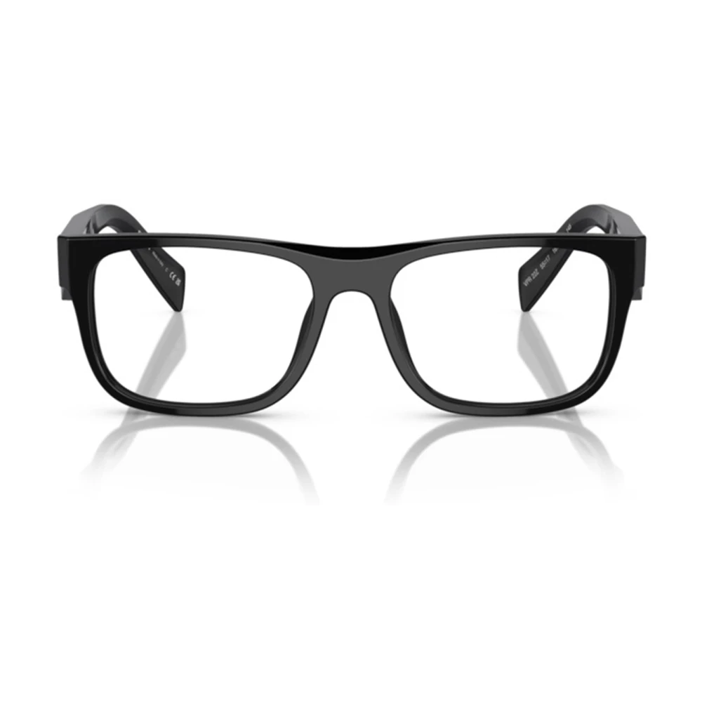 Prada Geometrische acetaatbrillen met gefacetteerde pootjes Black Heren