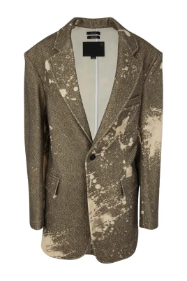 Enkelknäppt tweedblazer med blekt effekt