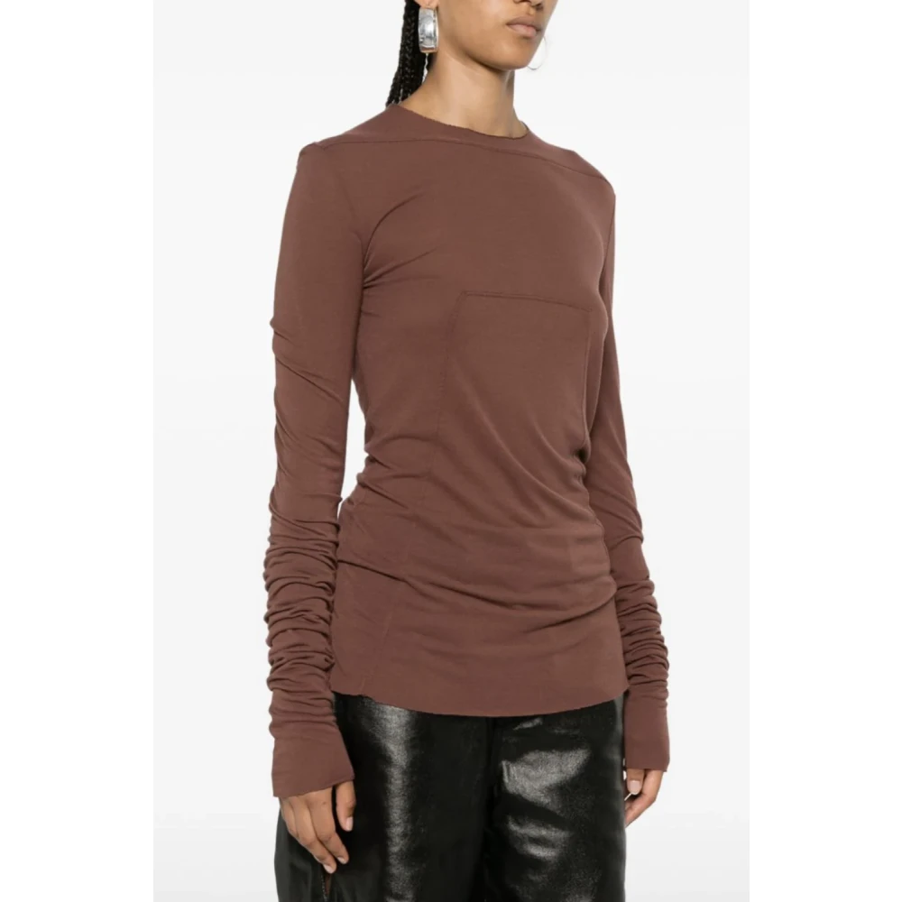 Rick Owens Stijlvolle Top met Unieke Halslijn Brown Dames