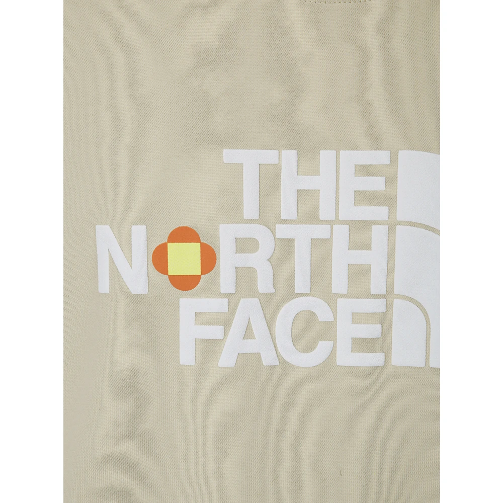 The North Face Beige Logo Sweatshirt met Fleece Interieur Beige Heren