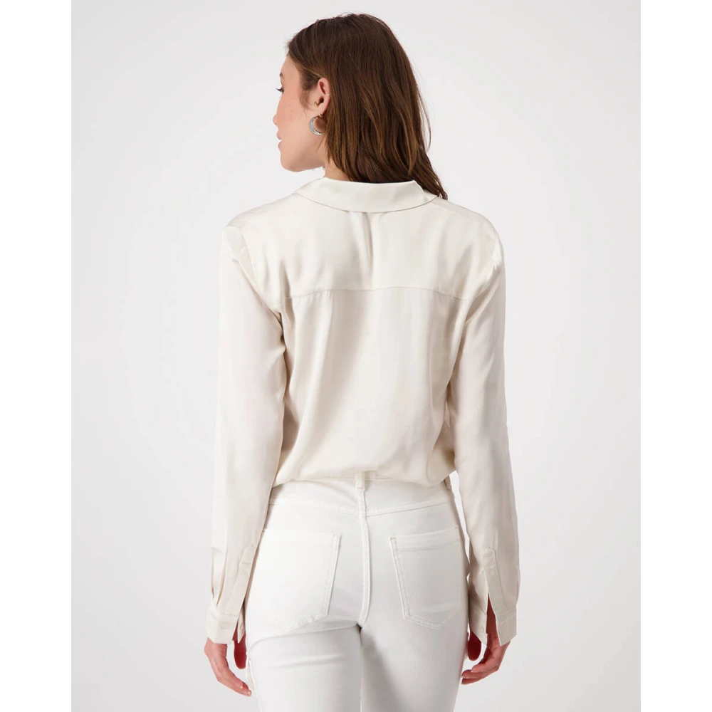 monari Lange Mouw Blouse Beige Dames