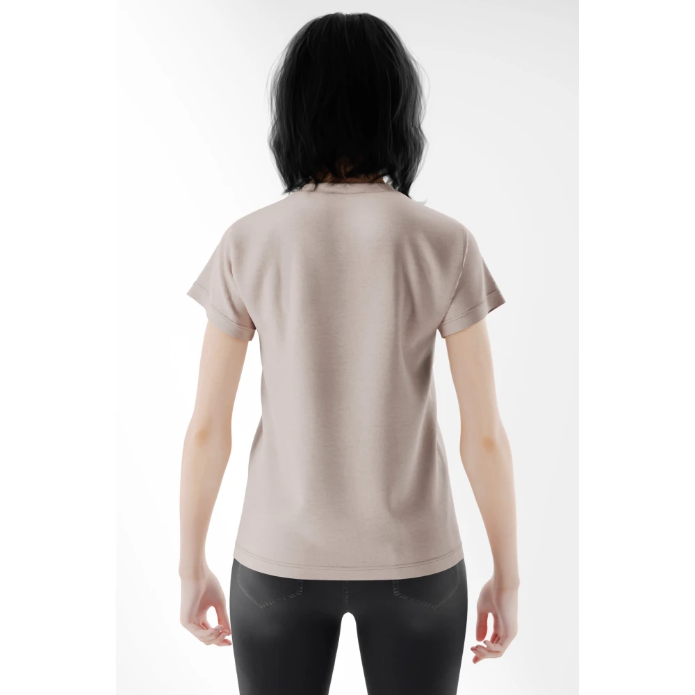 pinko Geborduurde Love Birds Korte Mouw Tee Pink Dames