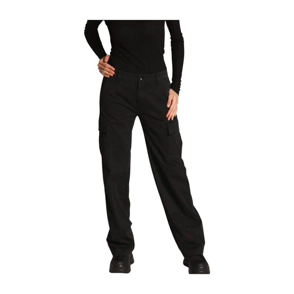 Mason's Cargo broek Victoria in gabardine rechte pasvorm Black Dames