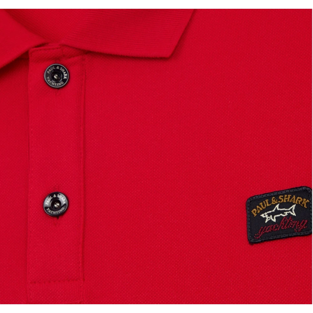 PAUL & SHARK Organisch Katoenen Polo Shirt in Rood Red Heren