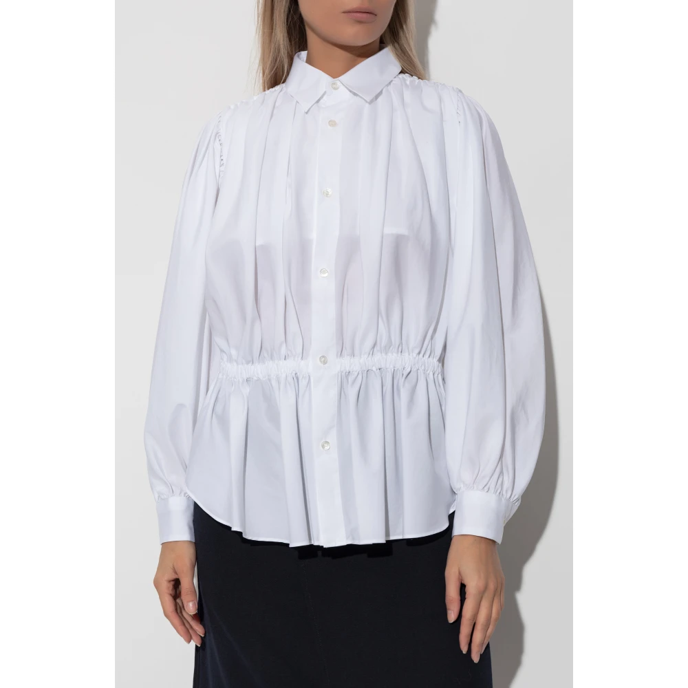 Comme des Garçons Shirt met decoratieve draperieën White Dames