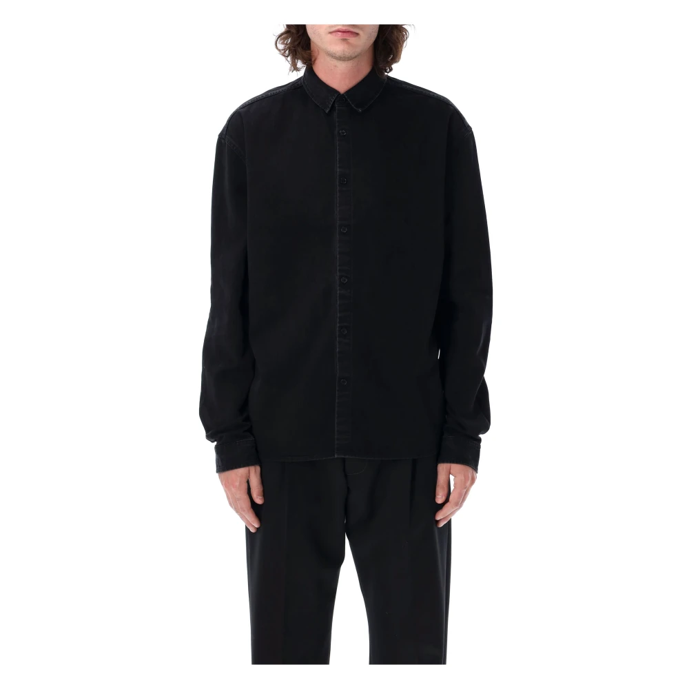 Saint Laurent Cassandre Denim Overhemd Black Heren