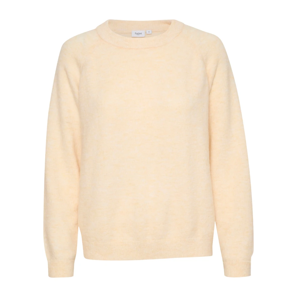 Saint Tropez Ice Melange Gebreide Trui Beige Dames