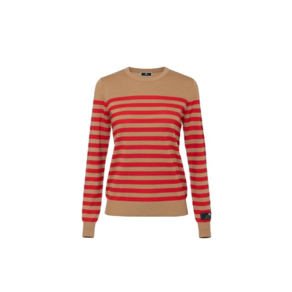 Elisabetta Franchi Rode Gestreepte Trui Coqueline Boutique Luxe Orange Dames