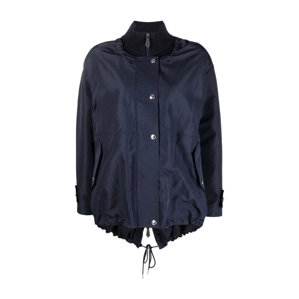 Burberry Midnight Blue Hooded Bomber Jacket Blue Dames