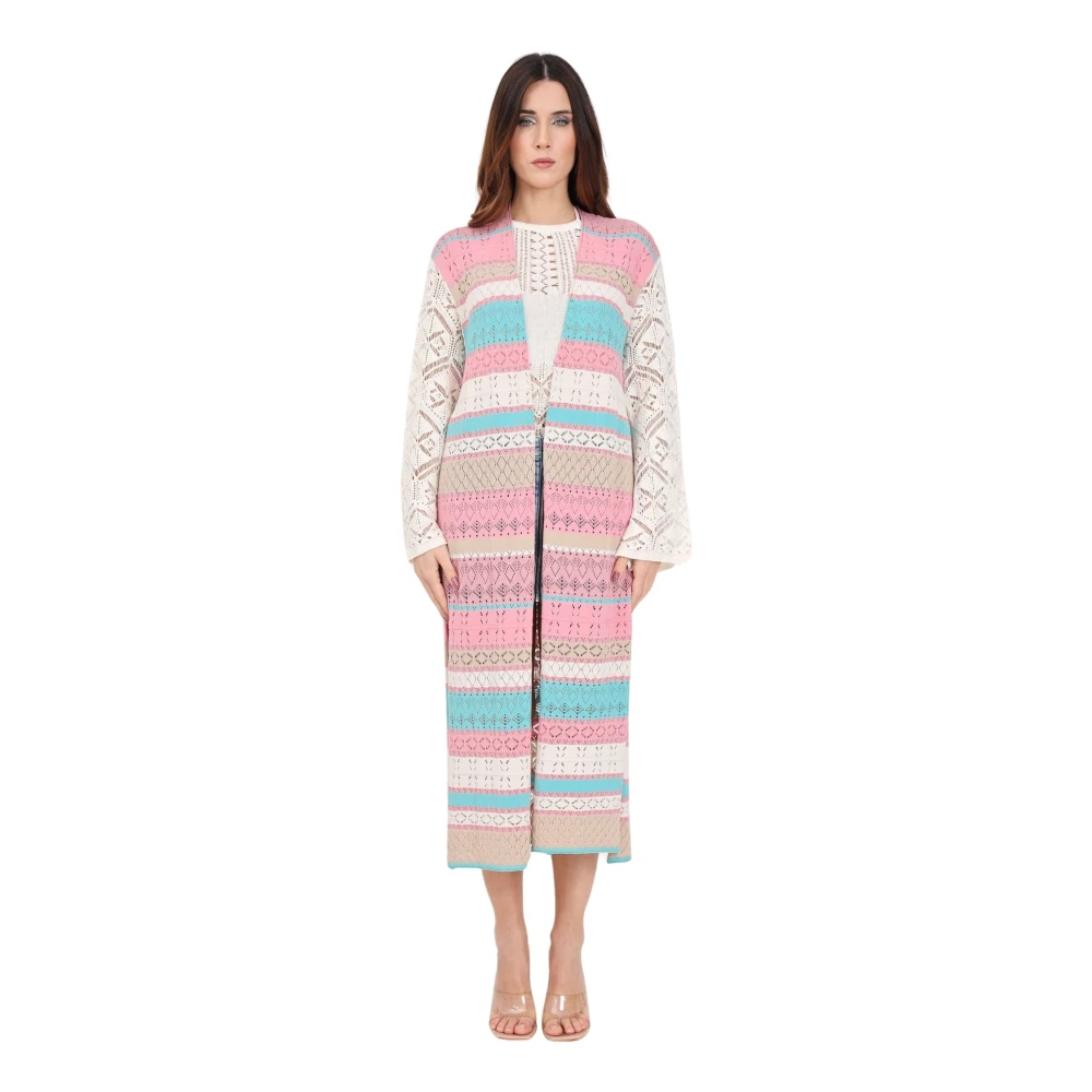 Akep Multifärgad Kimono för Kvinnor med Glitterdetaljer Multicolor, Dam