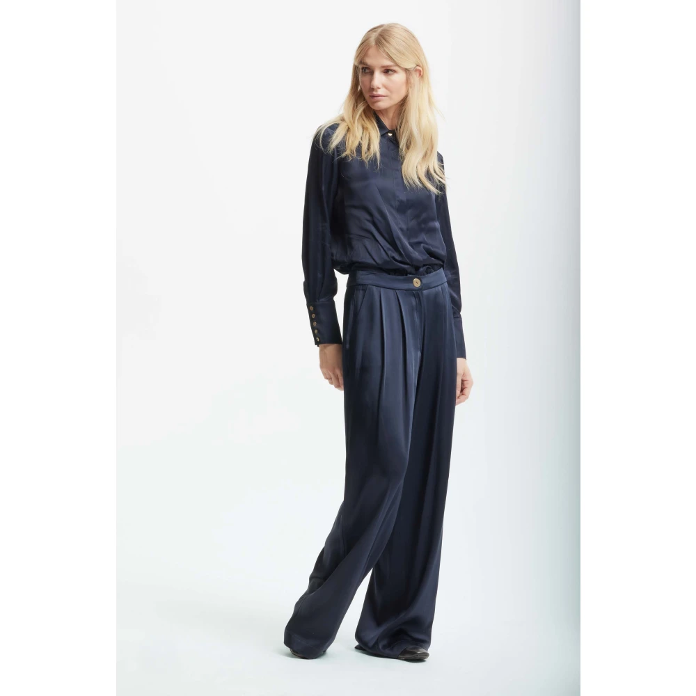 Kocca Elegante broek met plooien Blue Dames