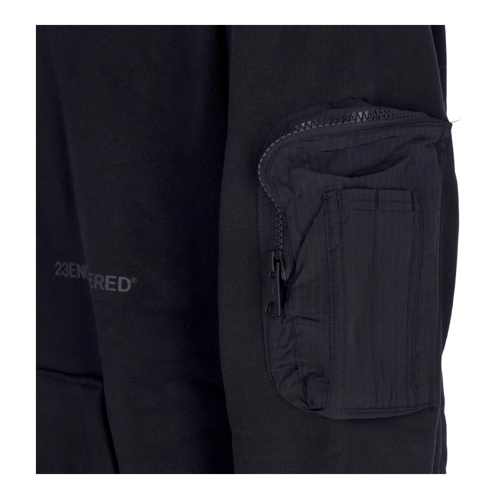 Jordan Zwarte Engineered Fleece Hoodie Lange Mouw Black Heren