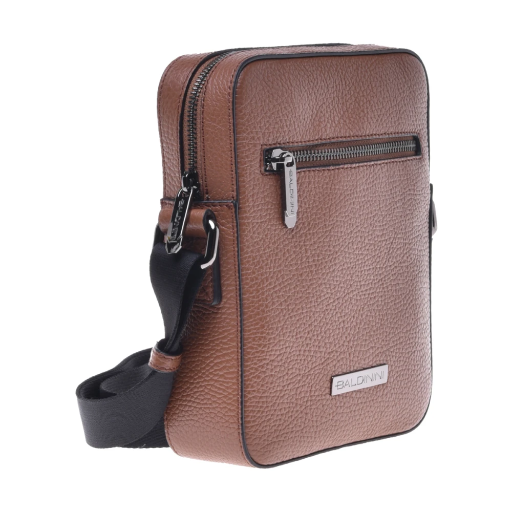 Baldinini Crossbody bag in tumbled leather Brown Heren