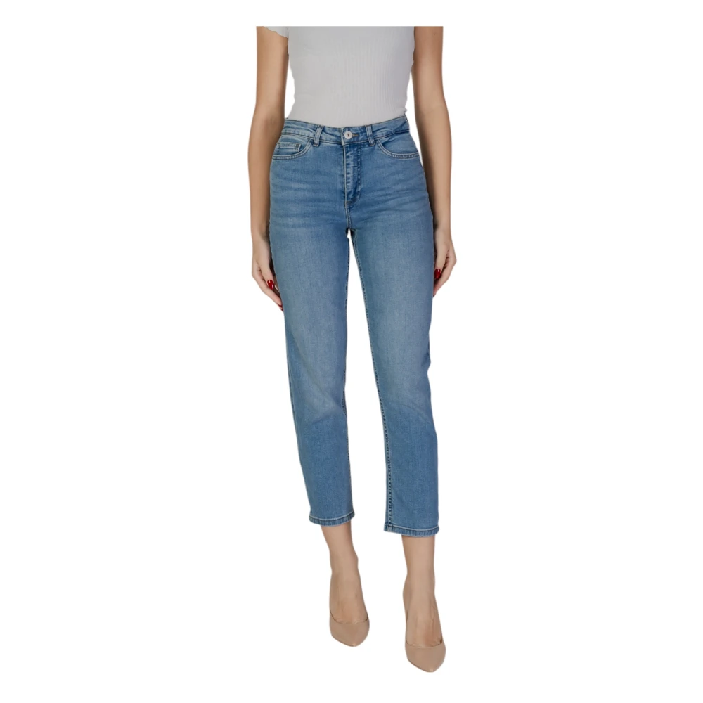 Ichi Women's Blue High-Rise Stretch Denim Jeans