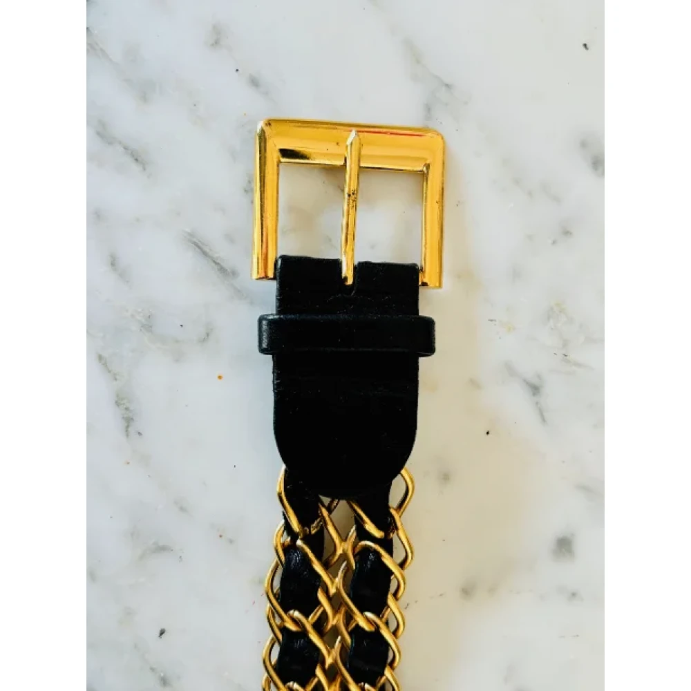 Chanel Vintage Pre-owned Leather belts Yellow Dames