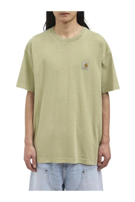 T-shirt med korta ärmar och vävd patch