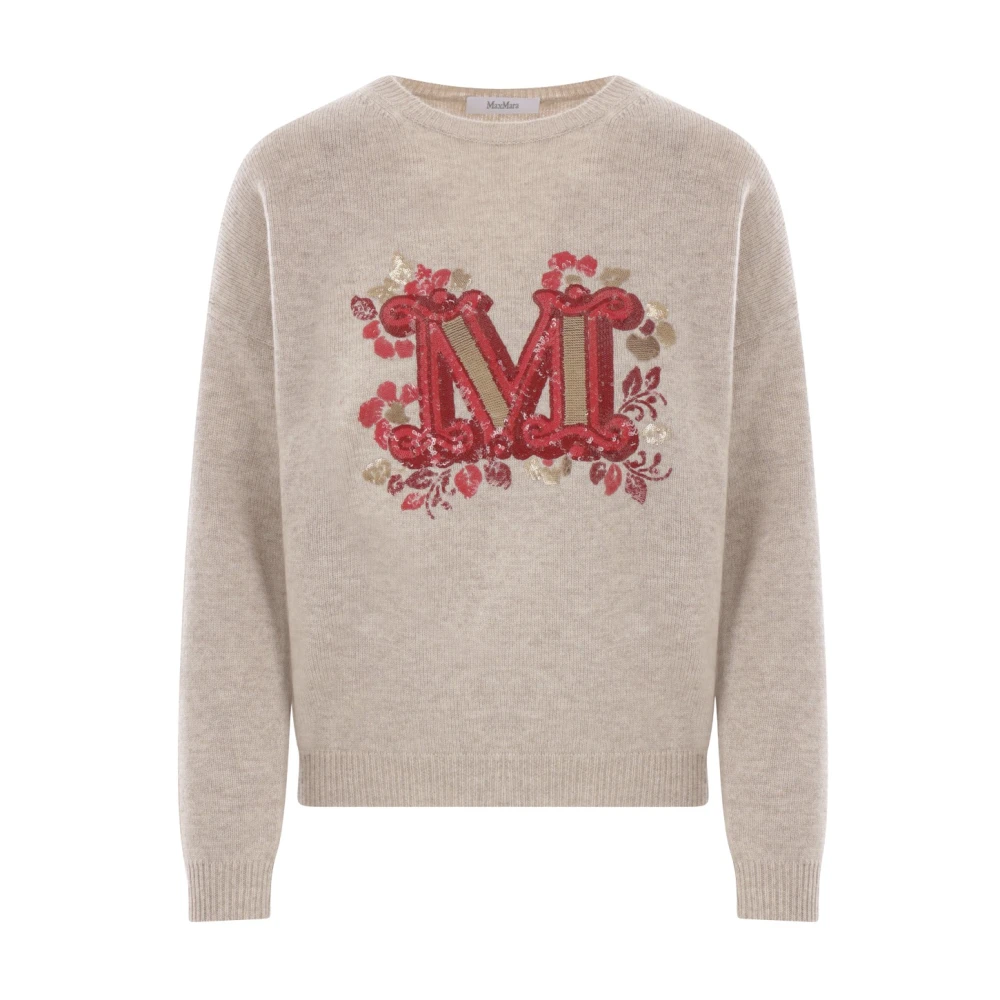 Max Mara Beige Sweater met M Monogram Beige Dames