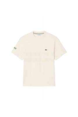 t-shirt-beige-avec-bande-en-maille-et-petit-logo