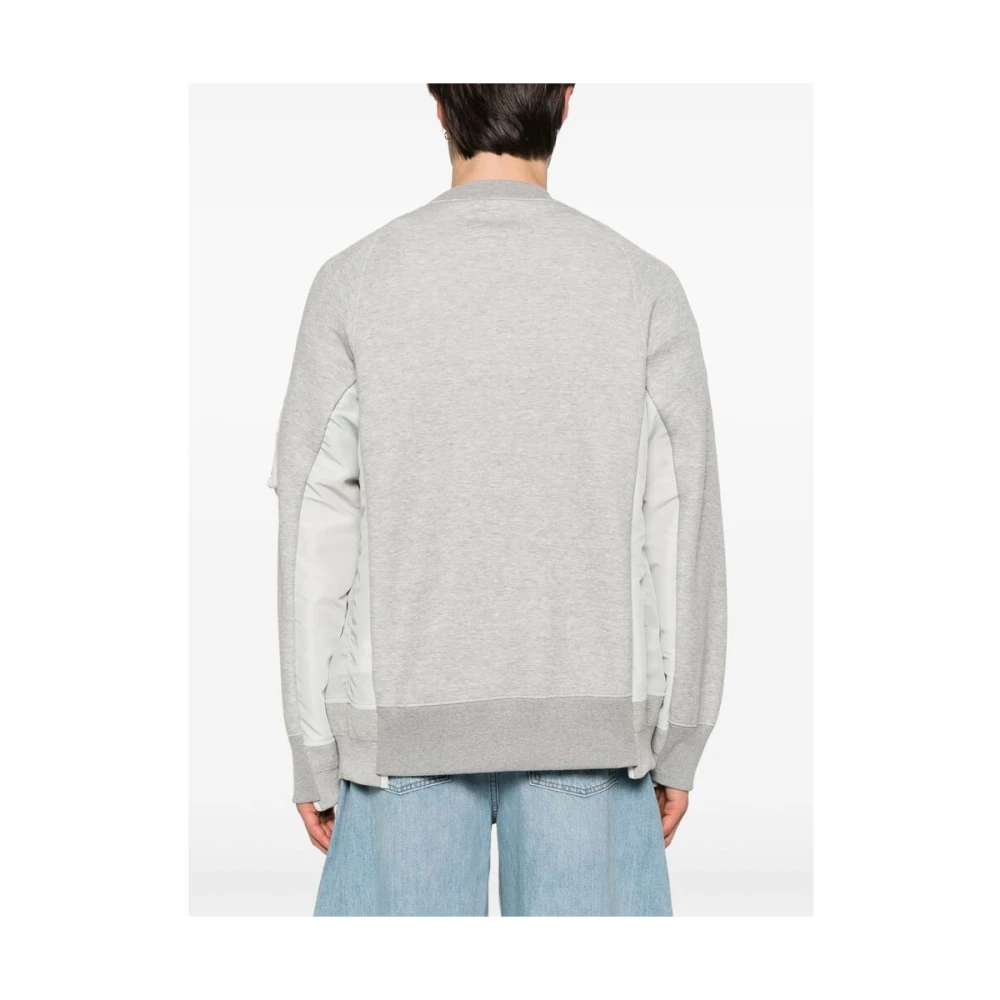 Sacai Grijze Sweater met ritszak Gray Heren
